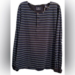 NWT Scotch & Soda Navy‎ Striped Henley Shirt Size XL